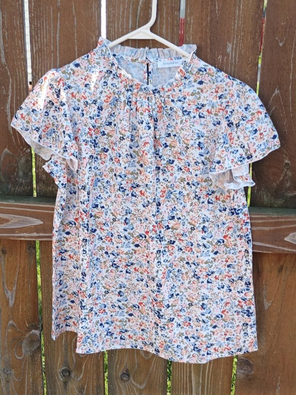 Simple Fun Floral Blouse Top Sz. M